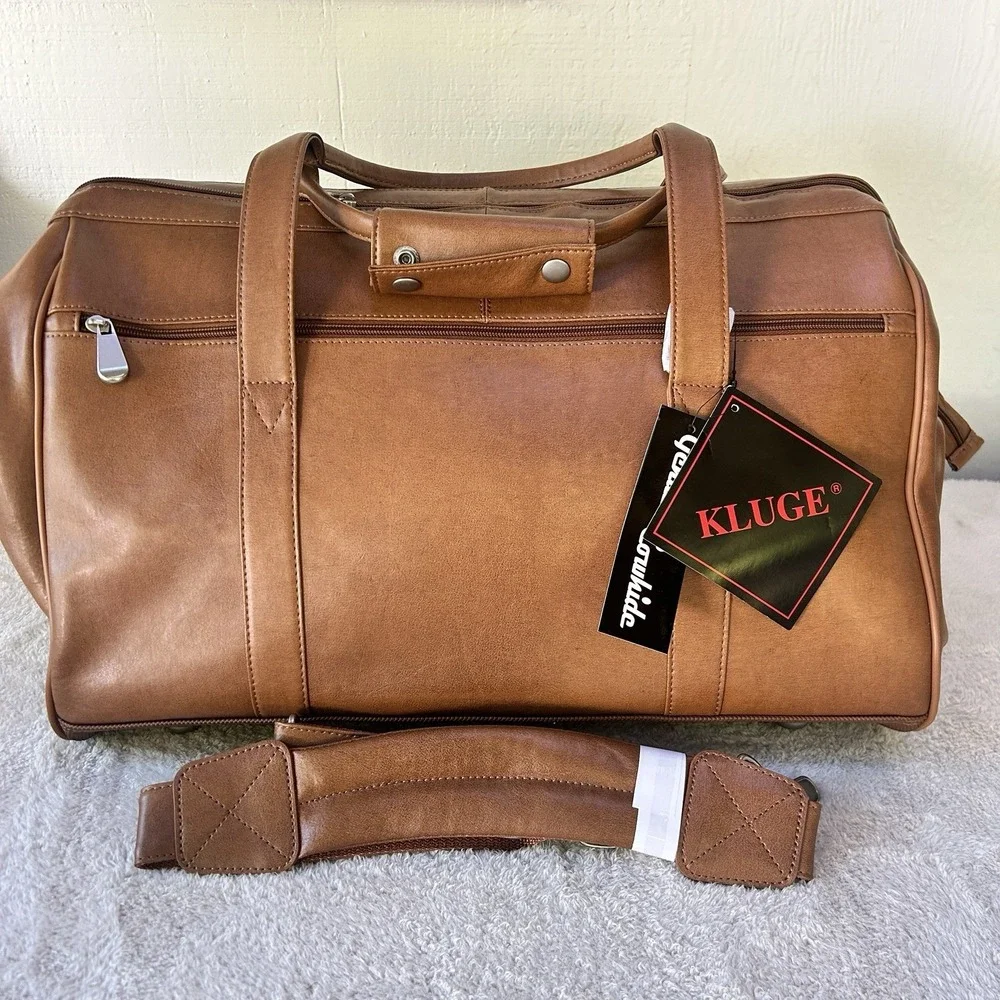 New Kluge Cheyenne Wide Mouth Duffel Bag Cowhide Leather
